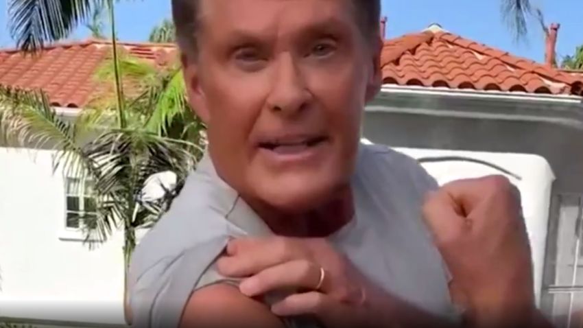 'Baywatch' star David Hasselhoff joins Germanys Covid-19 vaccination campaign, in a video posted by Germanys health ministry.