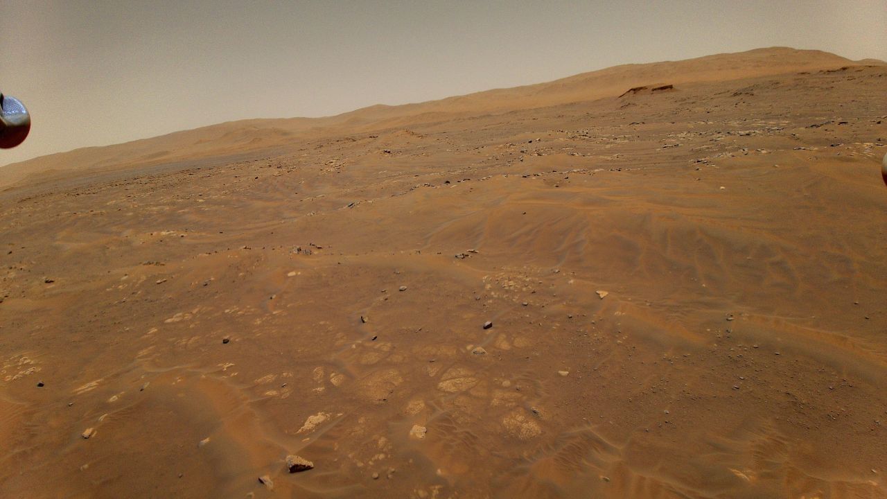 This image shows the Séítah geologic unit on Mars from the height of 33 feet (10 meters) up in the air by the Ingenuity helicopter during its sixth flight, on May 22.