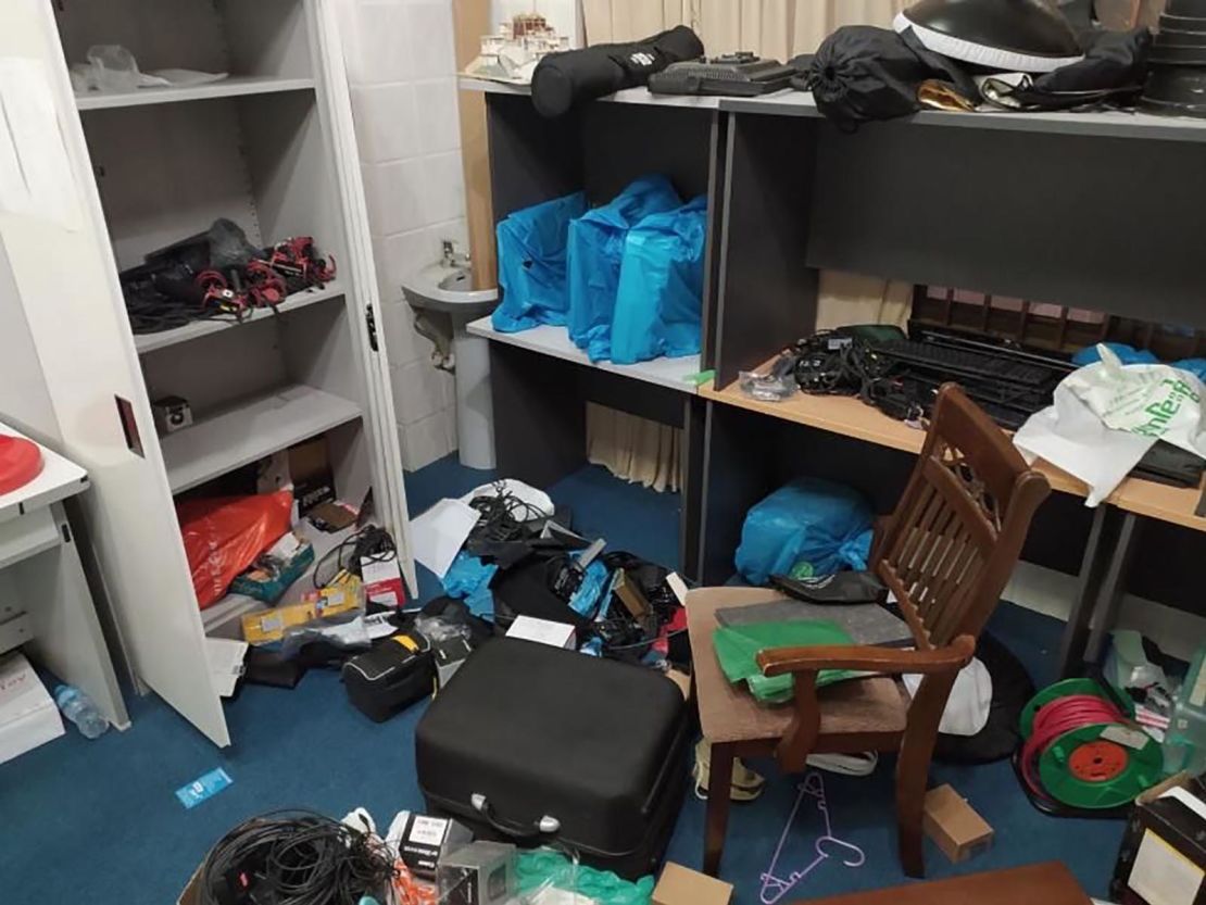 The Kamayut media office after it was raided by the military.