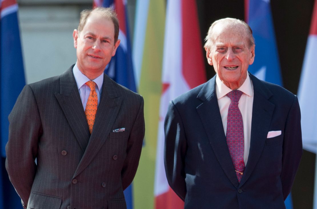Prince Edward and his father, the Duke of Edinburgh, in 2018.
