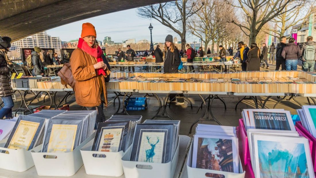 <strong>3. South Bank, London, UK</strong>: This rvierside thoroughfare is home to cultural hotspots like the National Theatre, the British Film Institute and the Globe Theatre. Its book market, pictured, is a London institution. 