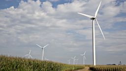 Wind turbines in Iowa Falls, Iowa, in 2016.