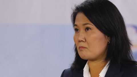 Presidential candidate Keiko Fujimori of Fuerza Popular gives a press conference Wednesday in Lima, Peru, as votes continue to be counted after a tight runoff presidential election.