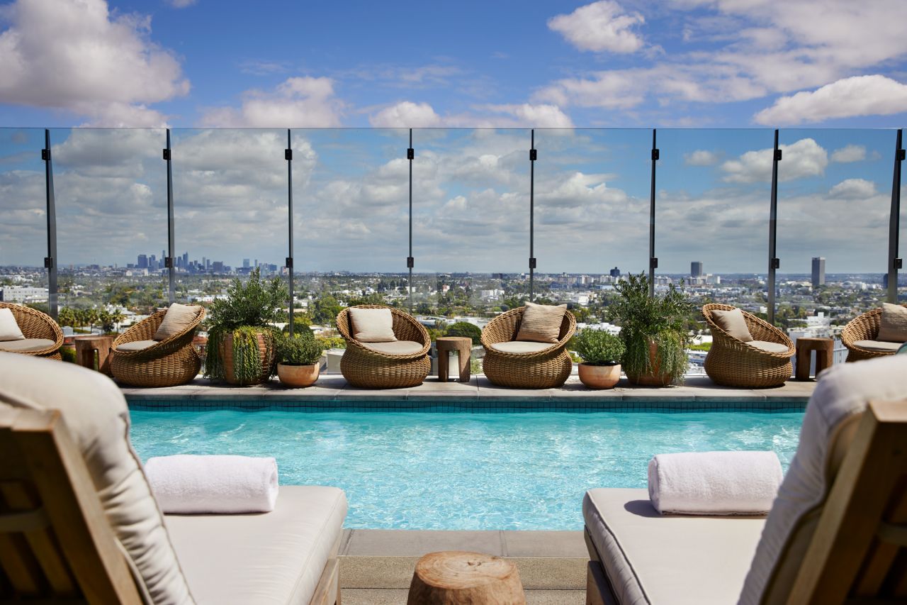 <strong>1 West Hollywood, Los Angeles: </strong>This hotel's cabana-flanked pool is a sanctuary of calm and tranquility high above LA's busy streets.