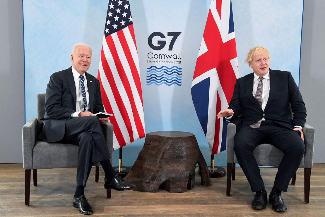 US President Joe Biden meets with British Prime Minister Boris Johnson on Thursday ahead of the G7 summit in Cornwall.