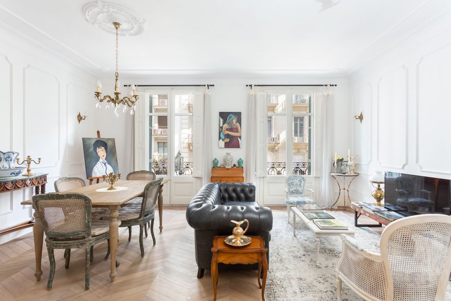 <strong>Barcelona, Spain:</strong> Looking for a permanent home in one of the world's most popular tourist cities? This lovely Barcelona apartment has four bedrooms and two bathrooms. It's priced at 825,000 euros (about $971,000).