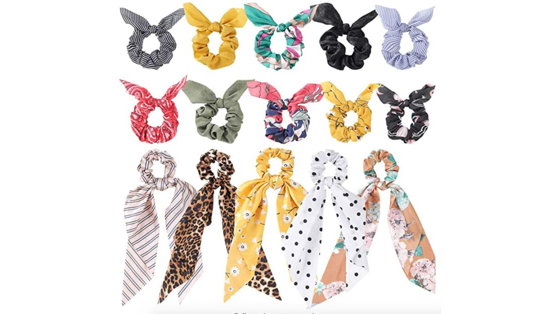 Hishexin Hair Scarf Scrunchie, 15-Pack