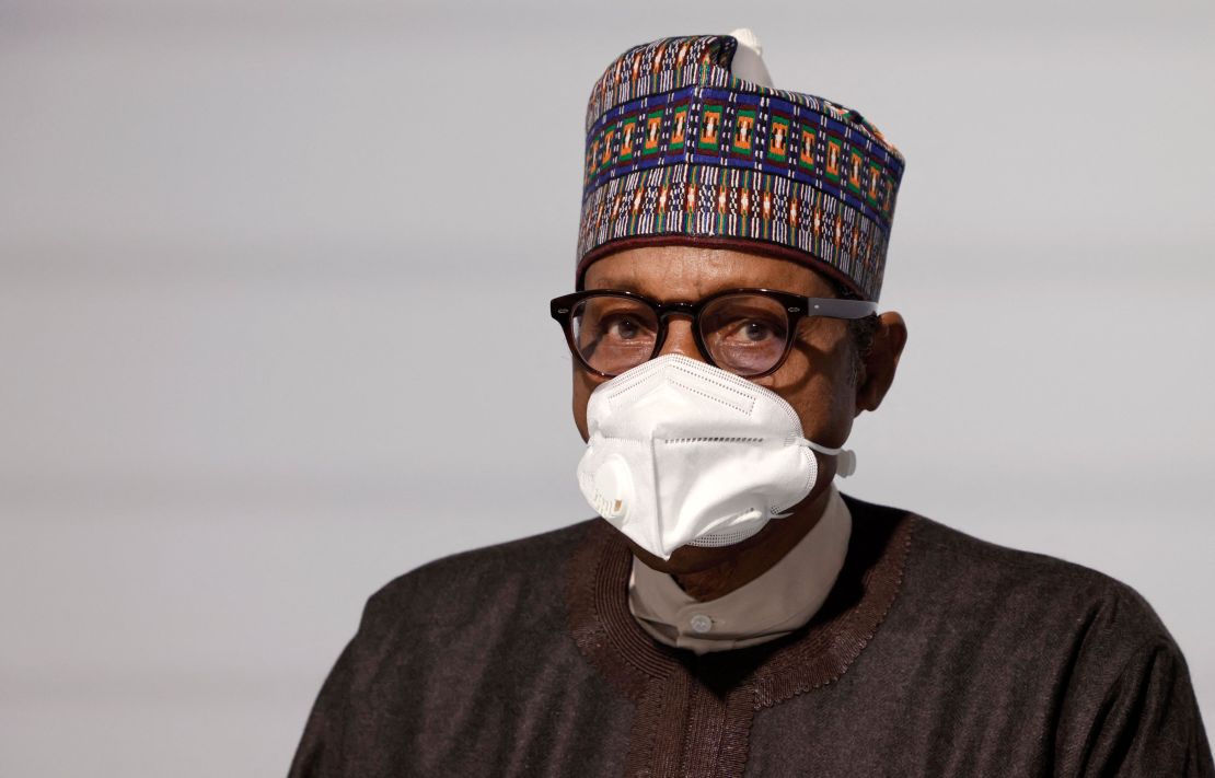 Nigeria's President Muhammadu Buhari before the opening session a Paris summit in May.