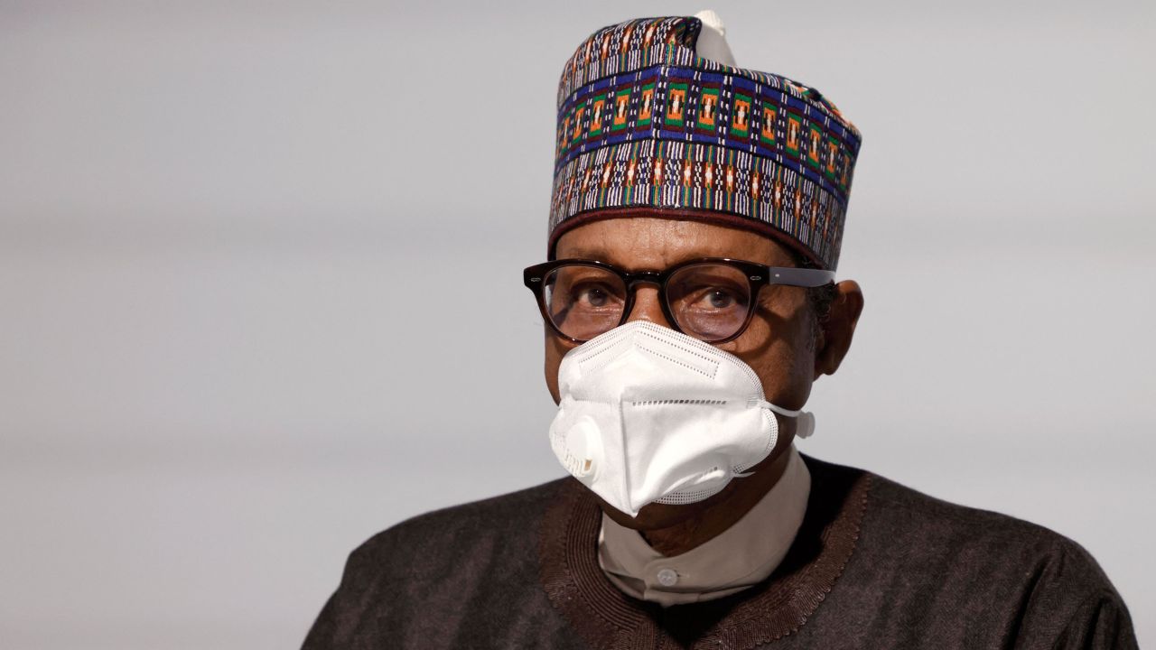 Nigeria's President Muhammadu Buhari before the opening session a Paris summit in May.