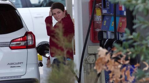 Anne Sacoolas is spotted filling her car in Northern Virginia in February 2020.
