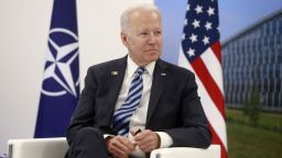 US President Joe Biden meets with NATO Secretary General during a NATO summit at the North Atlantic Treaty Organization (NATO) headquarters in Brussels on June 14, 2021. - The 30-nation alliance hopes to reaffirm its unity and discuss increasingly tense relations with China and Russia, as the organization pulls its troops out after 18 years in Afghanistan. (Photo by Stephanie LECOCQ / POOL / AFP) (Photo by STEPHANIE LECOCQ/POOL/AFP via Getty Images)
