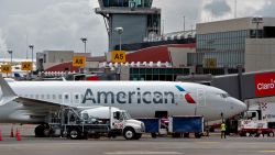 An American airlines airplane is seen at the Juan Santa Maria airport in Alajuela, Costa Rica, on May 28, 2021. - Costa Rica is experiencing its most critical moment since the Covid-19 pandemic breakout, in March 2020, but maintains an encouraging outlook for its economic reactivation.