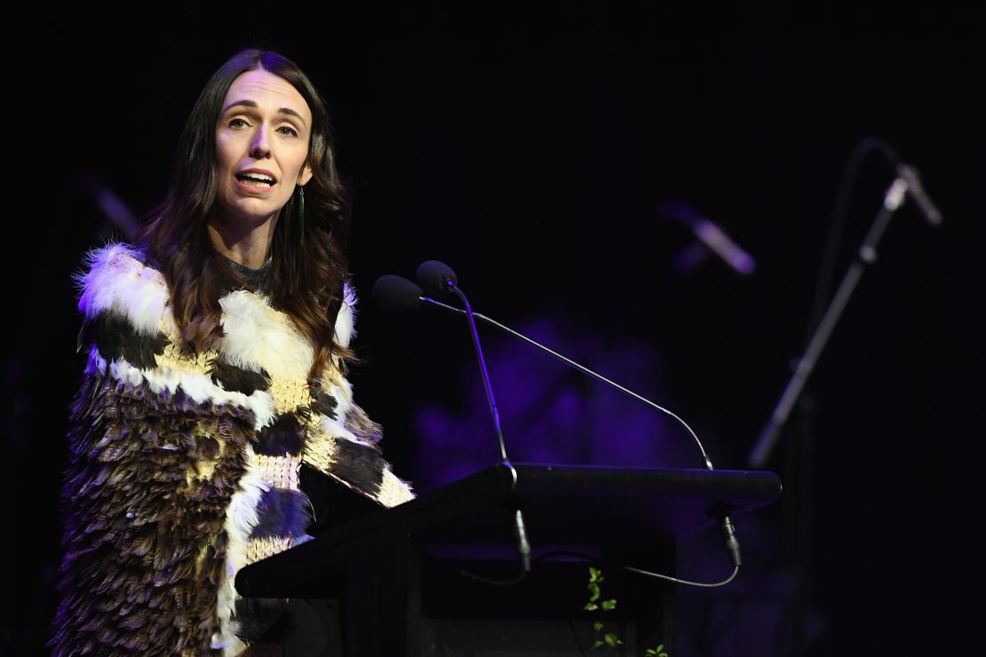 New Zealand Prime Minister Jacinda Ardern, seen here during the National Remembrance Service at Christchurch Arena on March 13, 2021, has distanced herself from an upcoming film that dramatizes her response to the 2019 shootings at two Christchurch mosques. 