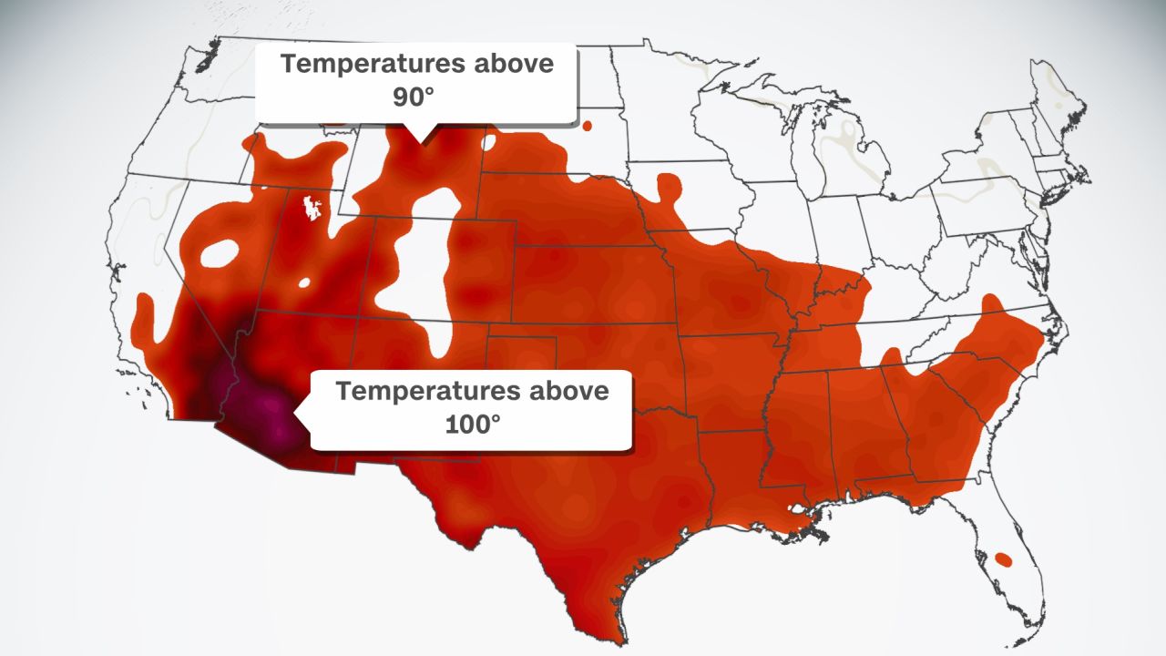 west temps above 90