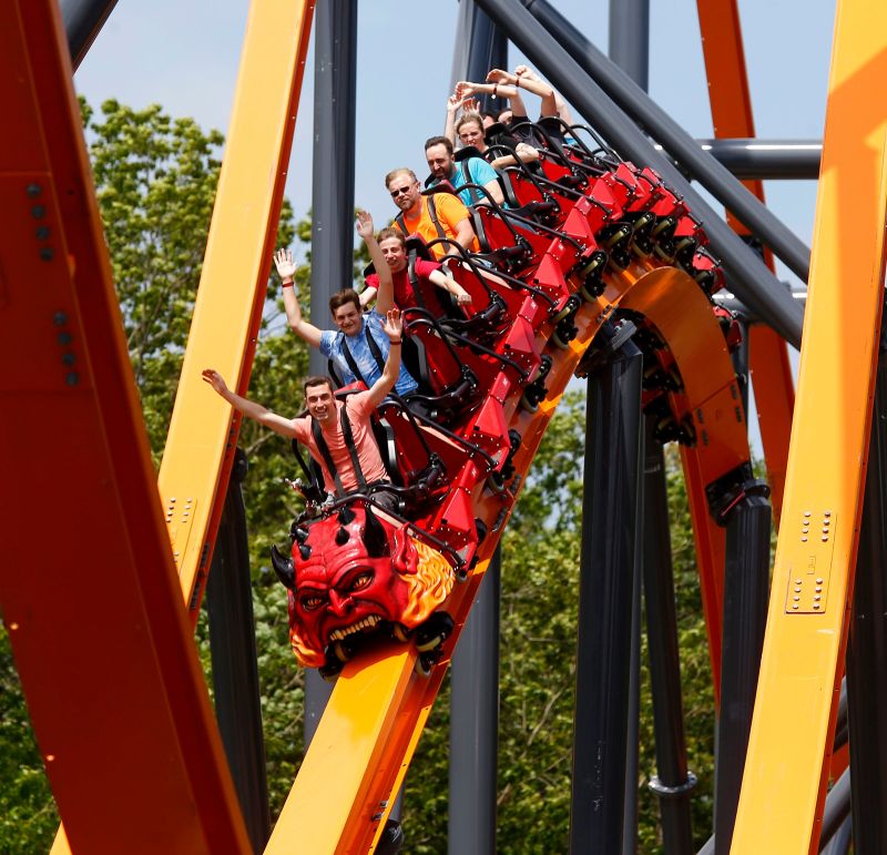 Jersey Devil world s tallest single rail coaster opens at Six