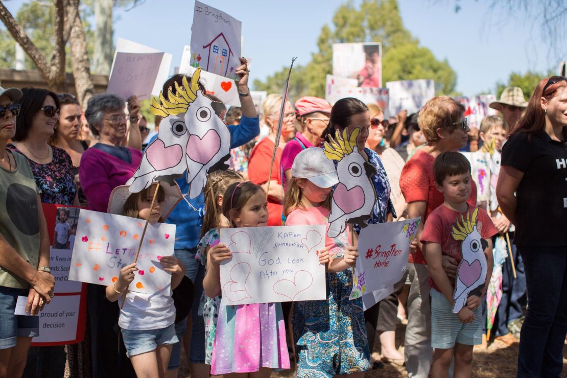 Biloela residents have held rallies to urge the government to allow the family to stay.
