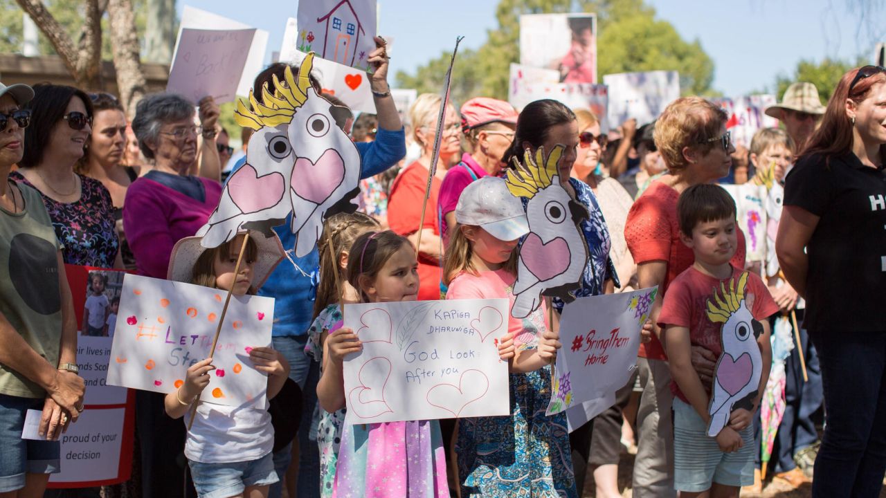 Biloela residents have held rallies to urge the government to allow the family to stay.