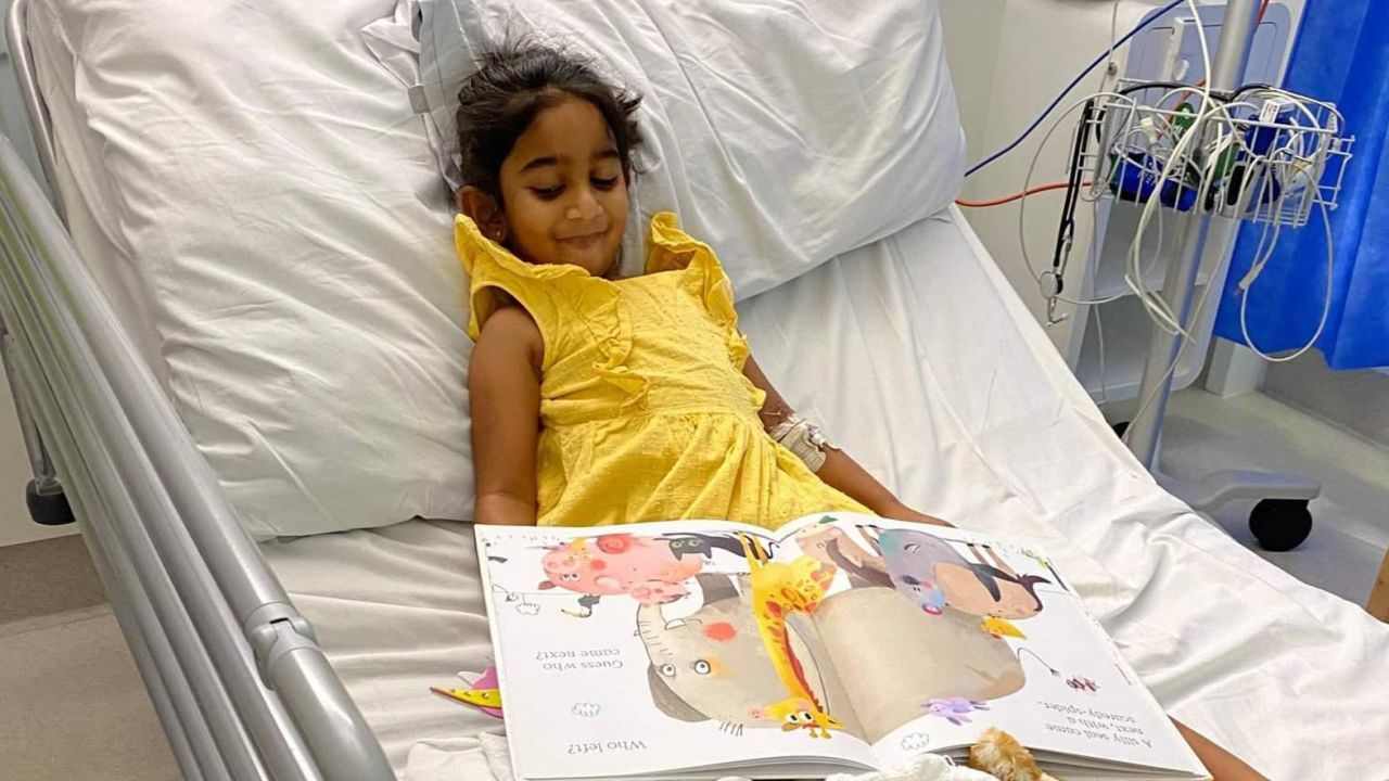 Tharnicaa has spent more than a week in Perth Children's Hospital.