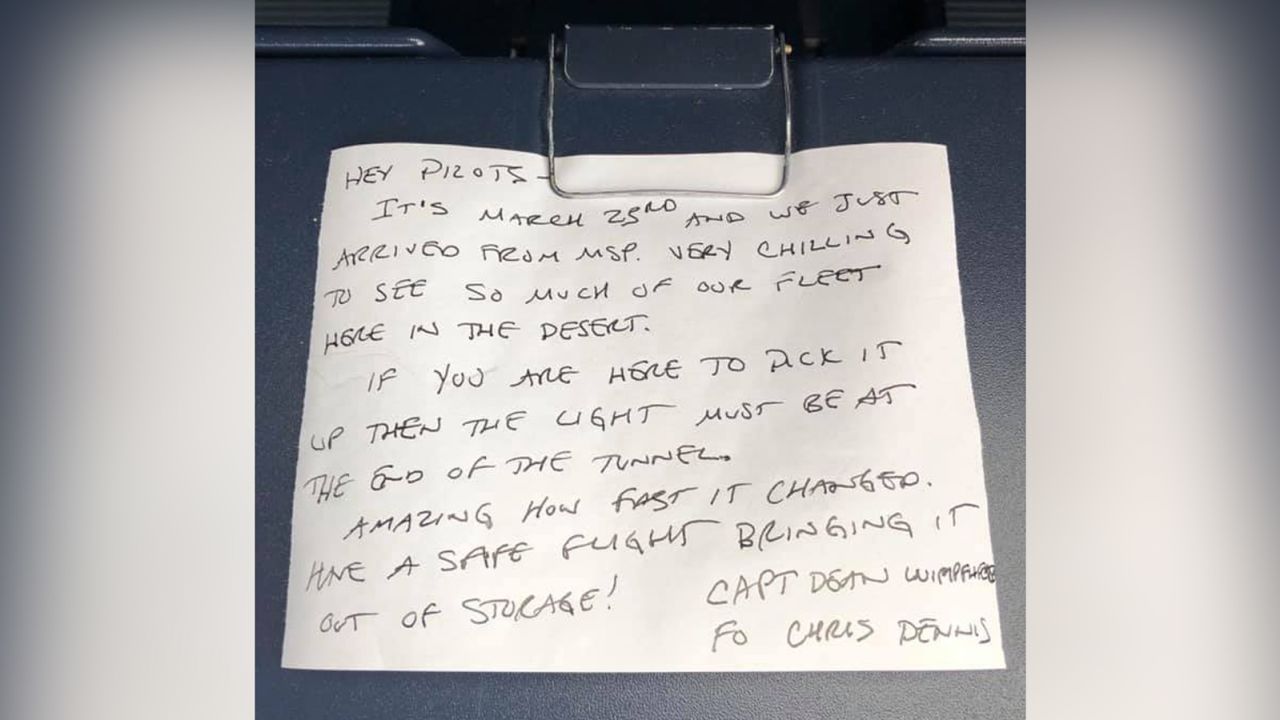 Delta pilot leaves behind a pre-pandemic message on a parked plane that was found over a year after he left it