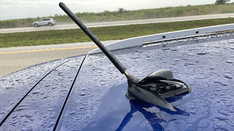 Lightning strike leaves 7 foot gouge in Florida highway after