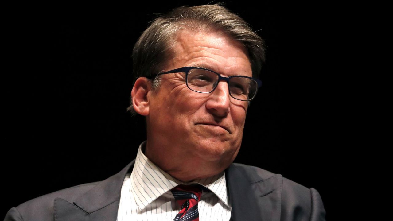 Former North Carolina Gov. Pat McCrory participates in a University of North Carolina Institute of Politics forum in January 2020 in Chapel Hill, North Carolina.