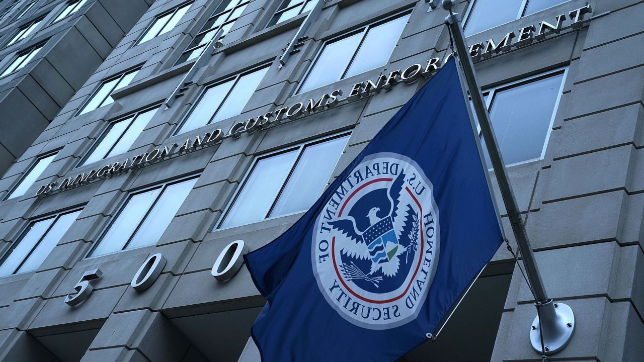 In this July 6, 2018, file photo, an exterior view of US Immigration and Customs Enforcement headquarters is seen in Washington.