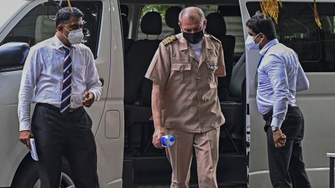 Vitaly Tyutkalo, skipper of the container carrier MV X-Press Pearl, arrives for a hearing at the Colombo High Court on June 14.