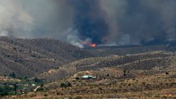 The Telegraph Fire burns in the Pinal Mountains outside of Globe as seen from Globe on June 14, 2021.Telegraph Fire