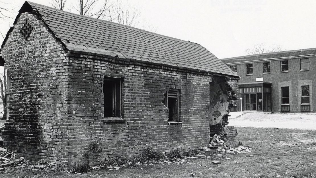 This servant quarters remained on the Virginia Theological Seminary campus into the 20th century. The building was dismantled in the 1970s and its bricks repurposed for a garage.