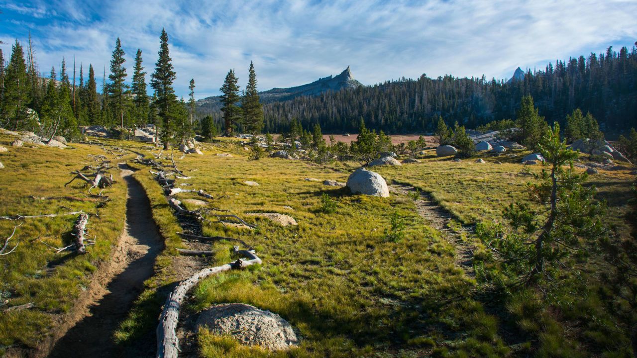 The 211-mile John Muir Trail stretches from Yosemite Valley to Mount Whitney in California.