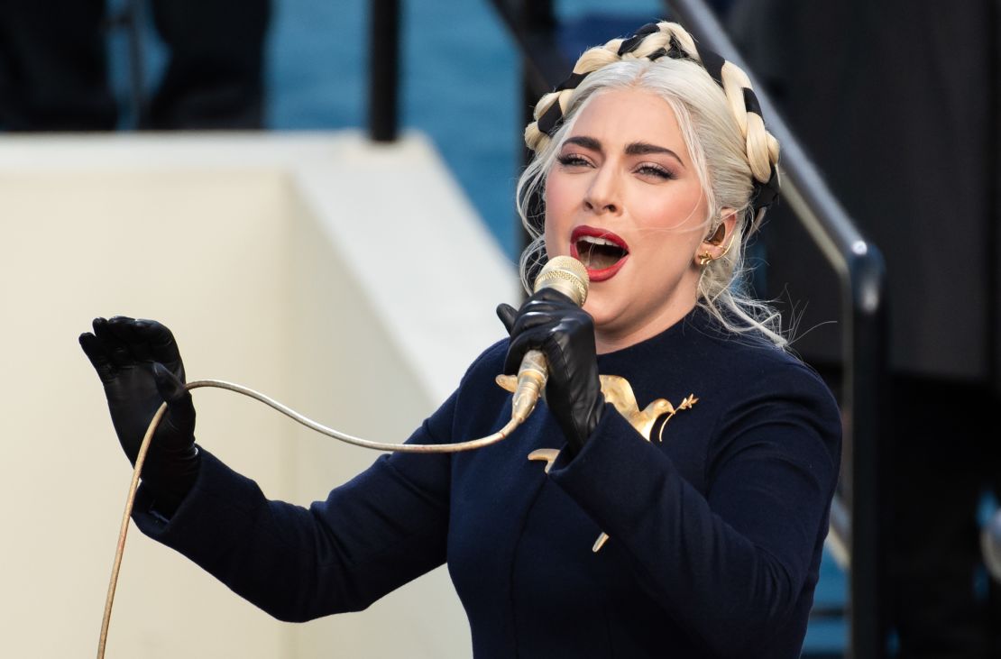 Stefani Germanotta, aka Lady Gaga, performs during the 59th Presidential Inauguration at the US Capitol in Washington, January 20. 