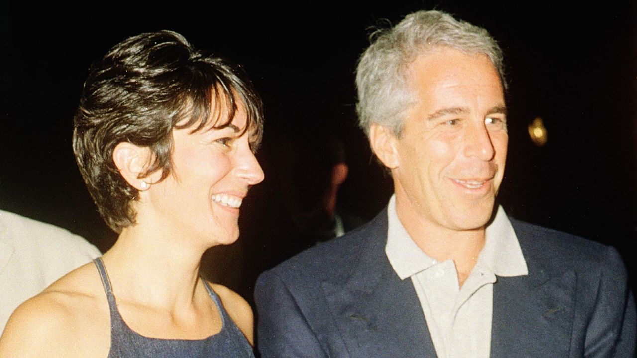 Ghislaine Maxwell and Jeffrey Epstein during a party at the Mar-a-Lago club, Palm Beach, Florida, on February 12, 2000.