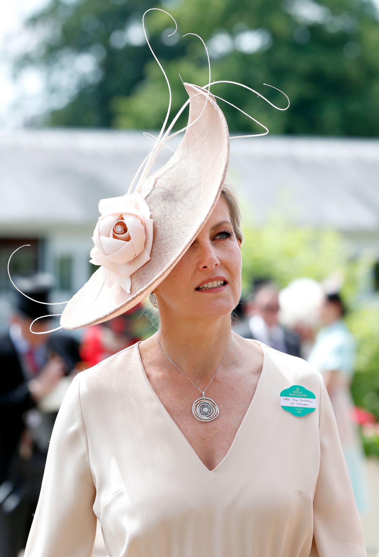 Sophie, Countess of Wessex, wore a blush dress and matching hat.