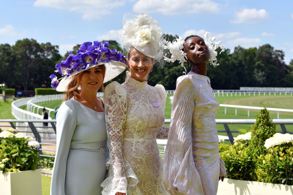Designer Zeynep Kartal, Nazer Bullen and model Eunice Olumide pose at the event on Tuesday.