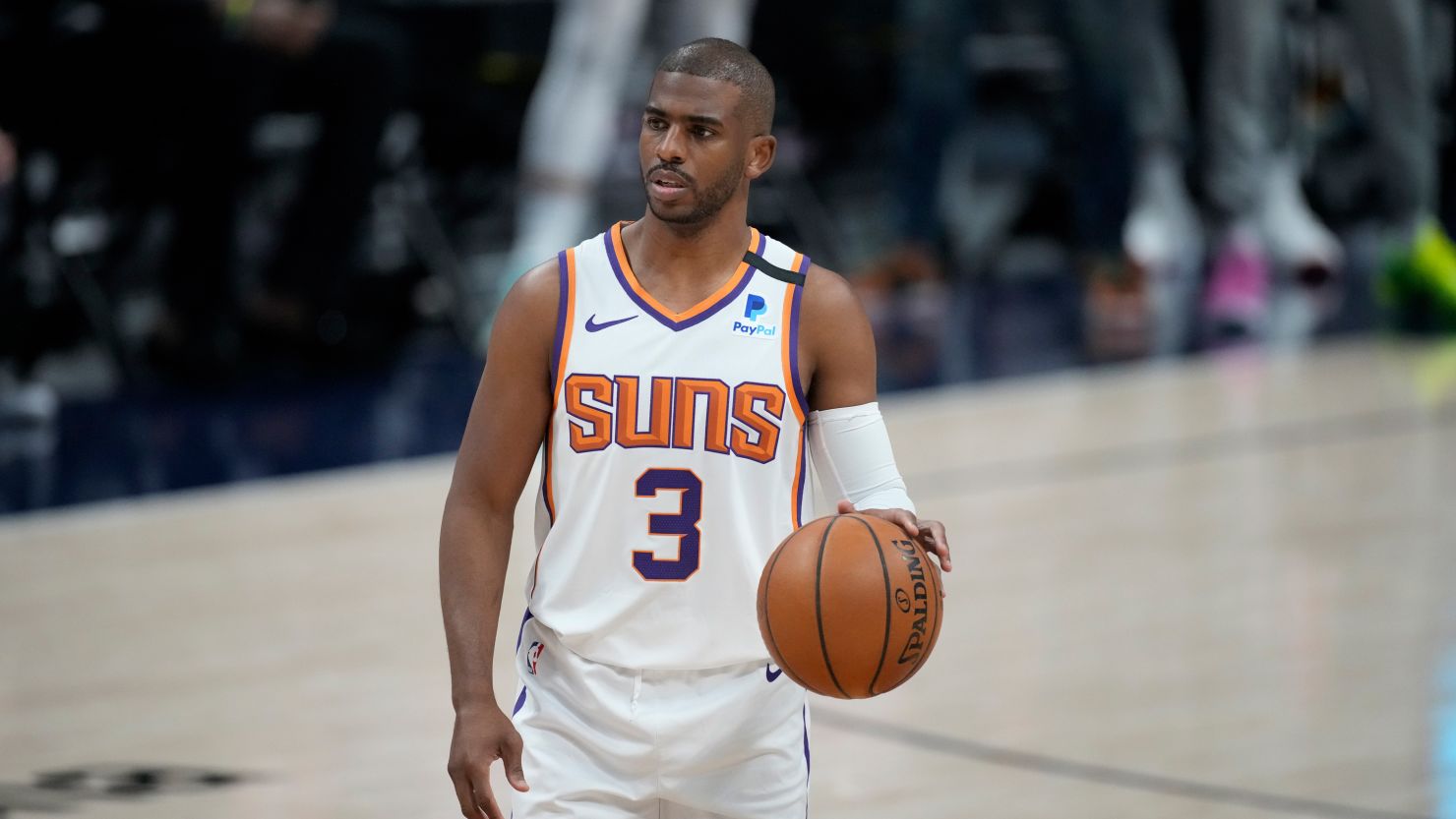 Phoenix Suns guard Chris Paul during Game 4 of the Western Conference semifinals against the Denver Nuggets on Sunday, June 13. 