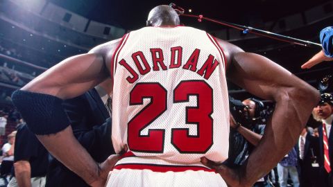 Michael Jordan during Game Two of the Eastern Conference Finals in May 1998 -- his final year with the Chicago Bulls.