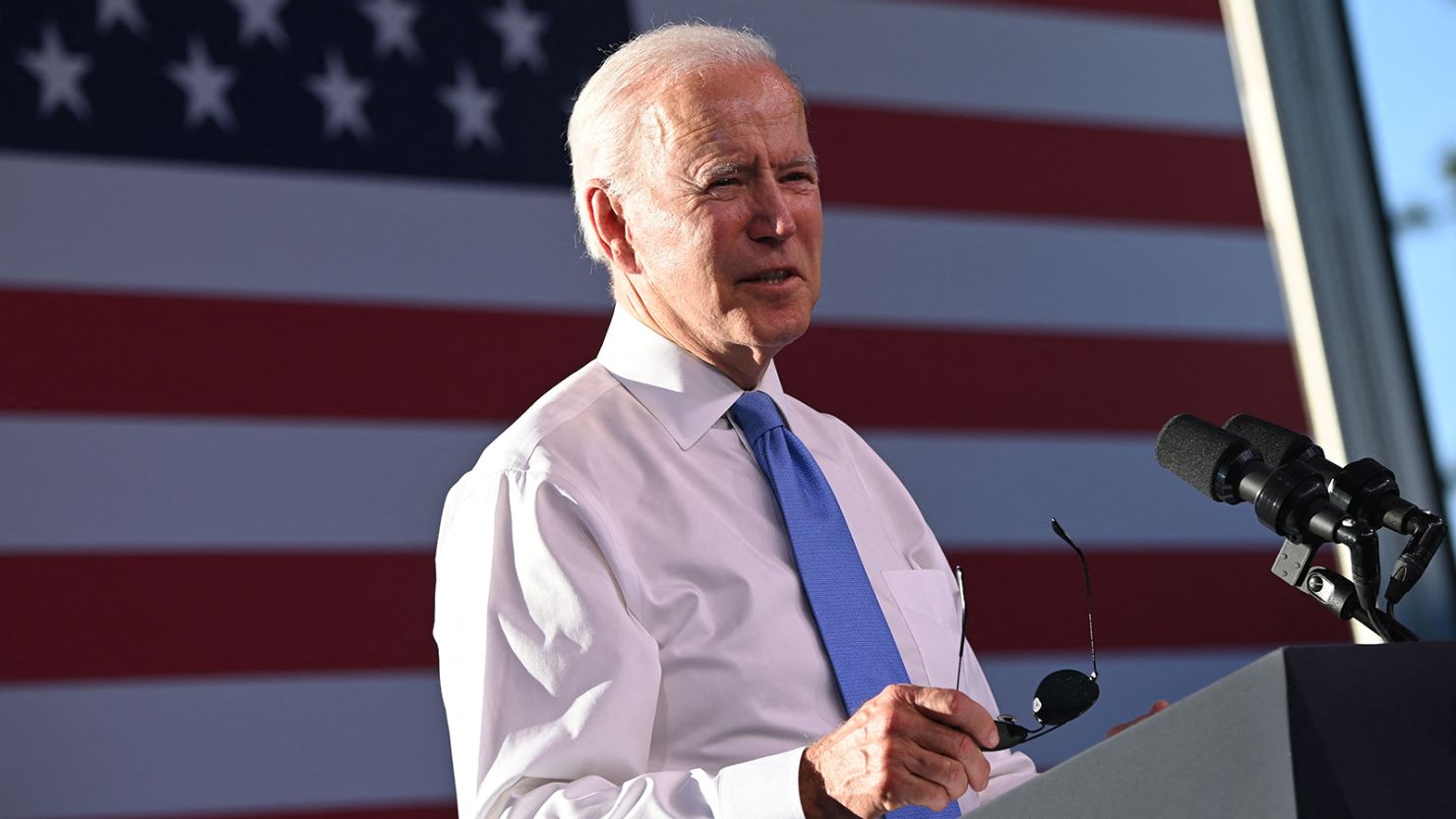 President Joe Biden holds a press conference after the US-Russia summit in Geneva on June 16, 2021.