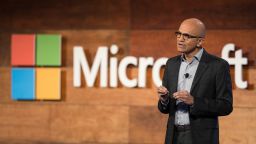 BELLEVUE, WA - NOVEMBER 30: Microsoft CEO Satya Nadella addresses shareholders during the 2016 Microsoft Annual Shareholders Meeting at the Meydenbauer Center November 30, 2016, 2016 in Bellevue, Washington. The company posted $22.3 billion in profits for the 2016 fiscal year. (Photo by Stephen Brashear/Getty Images)
