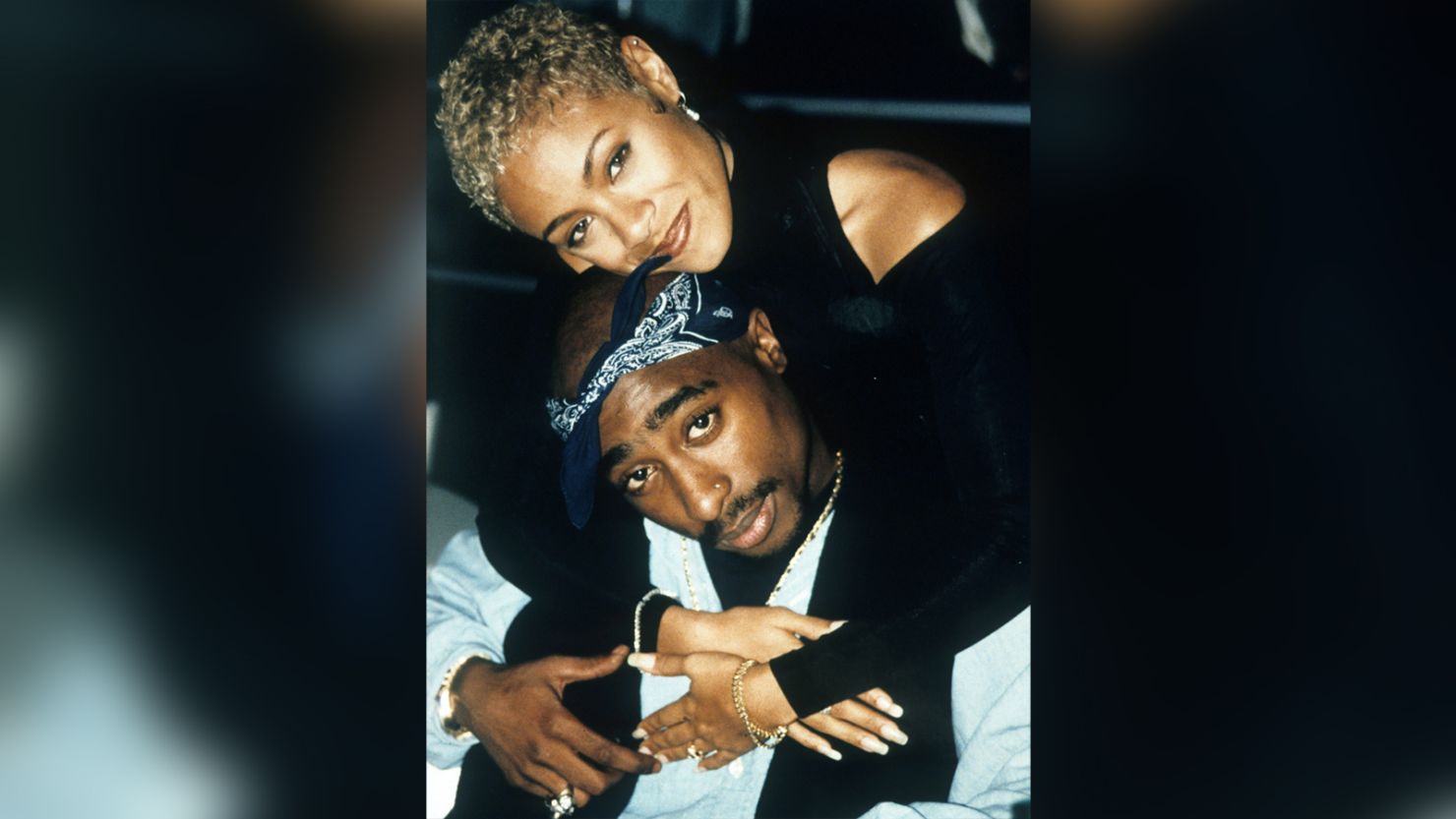 Jada Pinkett Smith (top) pictured with Tupac Shakur in 1996.