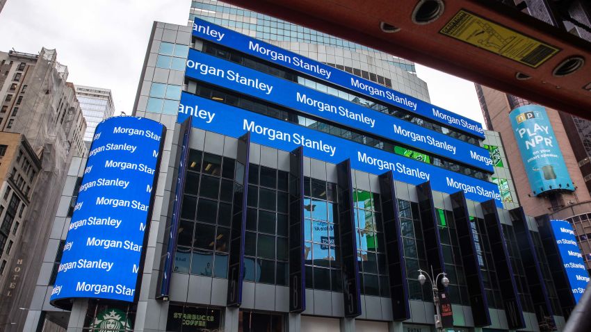 Signage outside of Morgan Stanley headquarters in New York, U.S., on Friday, April 9, 2021. Morgan Stanley is scheduled to release earnings figures on April 16. Photographer: Jeenah Moon/Bloomberg via Getty Images