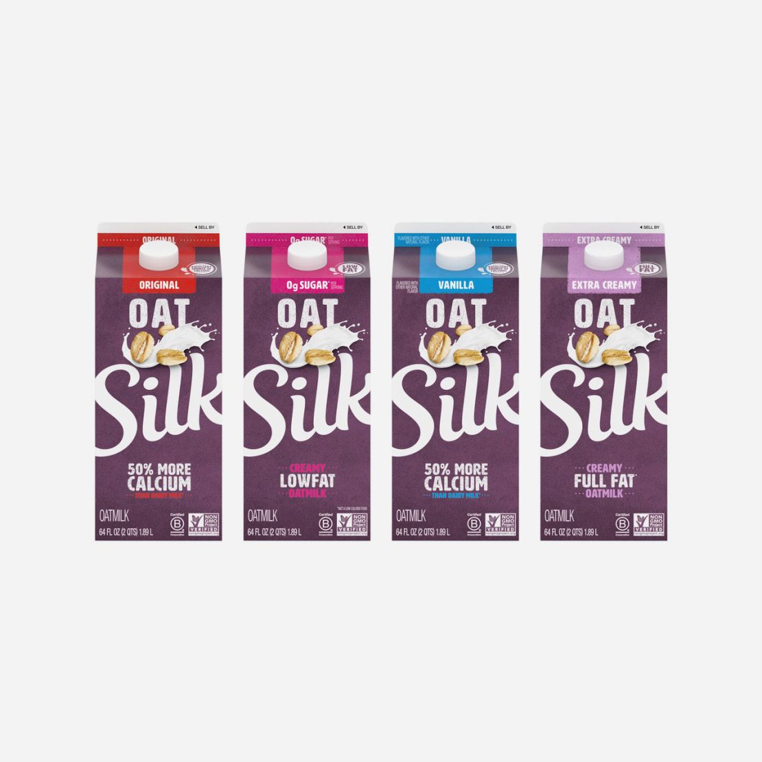 Silk Oatmilk's new packaging. 