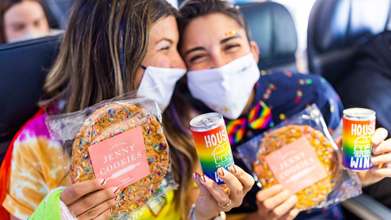 With most in-person celebrations canceled thiis year, "We decided to take the Pride parades to the skies," Alaska Airlines tells CNN Travel. 