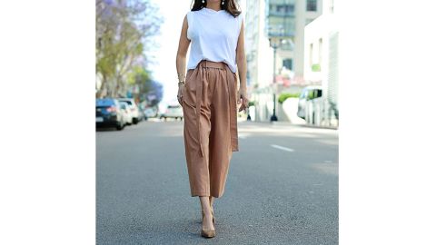 The Drop Caramel Loose Fit High-Rise Pants