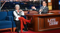 NEW YORK - JUNE 15: The Late Show with Stephen Colbert and guest Rita Moreno during Tuesdays June 15, 2021 show. (Photo by Scott Kowalchyk/CBS via Getty Images)