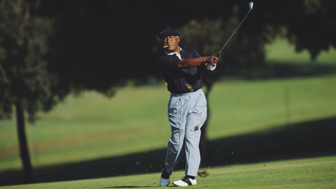 Sifford during the Ralph's Senior Classic tournament on October 21, 1994 at the Rancho Park Golf Course in Los Angeles.