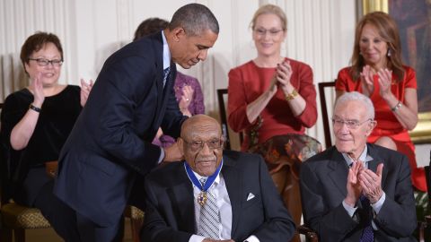Then US President Barack Obama presents the Medal of Freedom to Sifford on November 24, 2014.