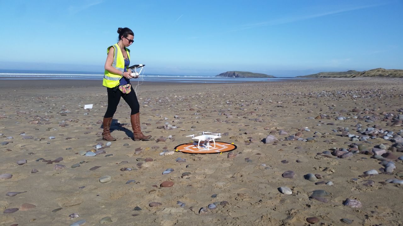 Ellie Mackay, CEO and founder of Ellipsis, is a qualified drone pilot. She's traveled around the world gathering data on trash.