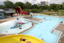 People enjoy the Dodge Recreation Center Pool on Tuesday, June 8, 2021, in Columbus, Ohio.