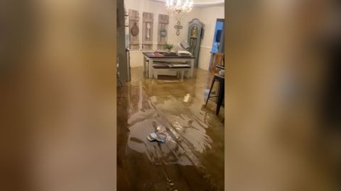 Floodwater entered Ashley James' home in Slidell, Louisiana, early Saturday.