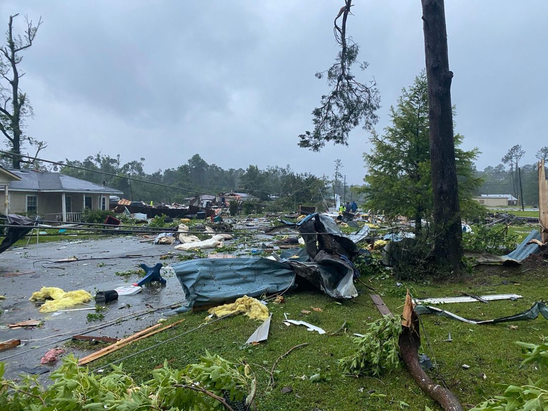 Alicia Jossey shot this photo of storm damage Saturday in East Brewton, Alabama.